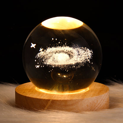 Luminous Starry Sky And Planets Moon Moon Crystal Ball Small Night Lamp Projection