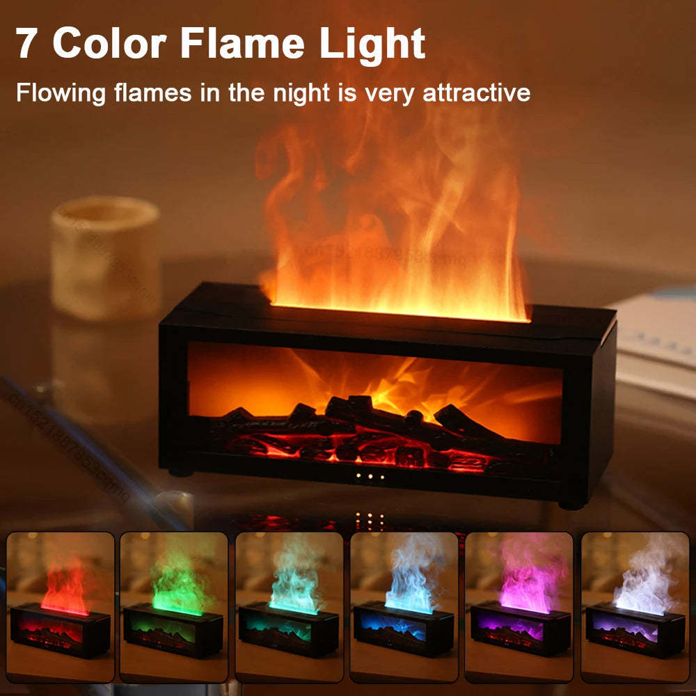 New Flame Aromatherapy Machine Colorful Essential Oil Diffuser Home Large Fog Volume Flame Humidifier 3D  Machine