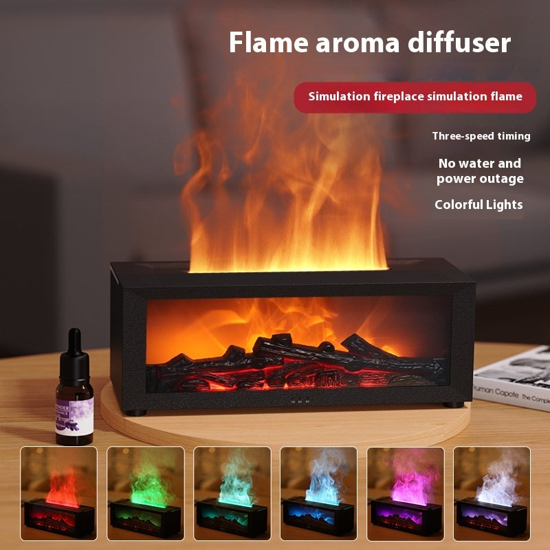 New Flame Aromatherapy Machine Colorful Essential Oil Diffuser Home Large Fog Volume Flame Humidifier 3D  Machine