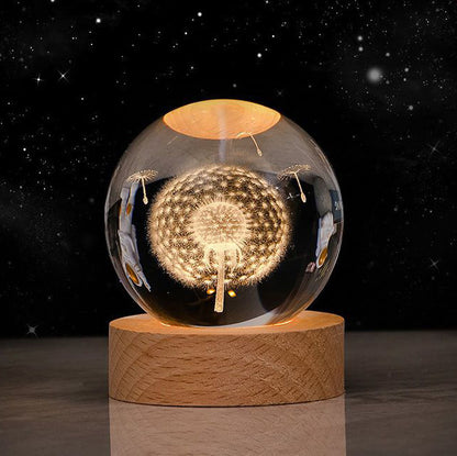 Luminous Starry Sky And Planets Moon Moon Crystal Ball Small Night Lamp Projection