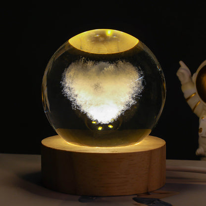 Luminous Starry Sky And Planets Moon Moon Crystal Ball Small Night Lamp Projection