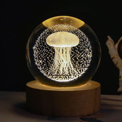 Luminous Starry Sky And Planets Moon Moon Crystal Ball Small Night Lamp Projection