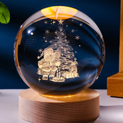 Luminous Starry Sky And Planets Moon Moon Crystal Ball Small Night Lamp Projection